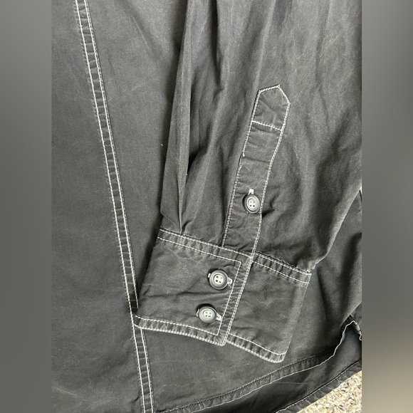 100% cotton Men's Y2K Black Button-Up Shirt with cool details size 4XL - Picture 4 of 11